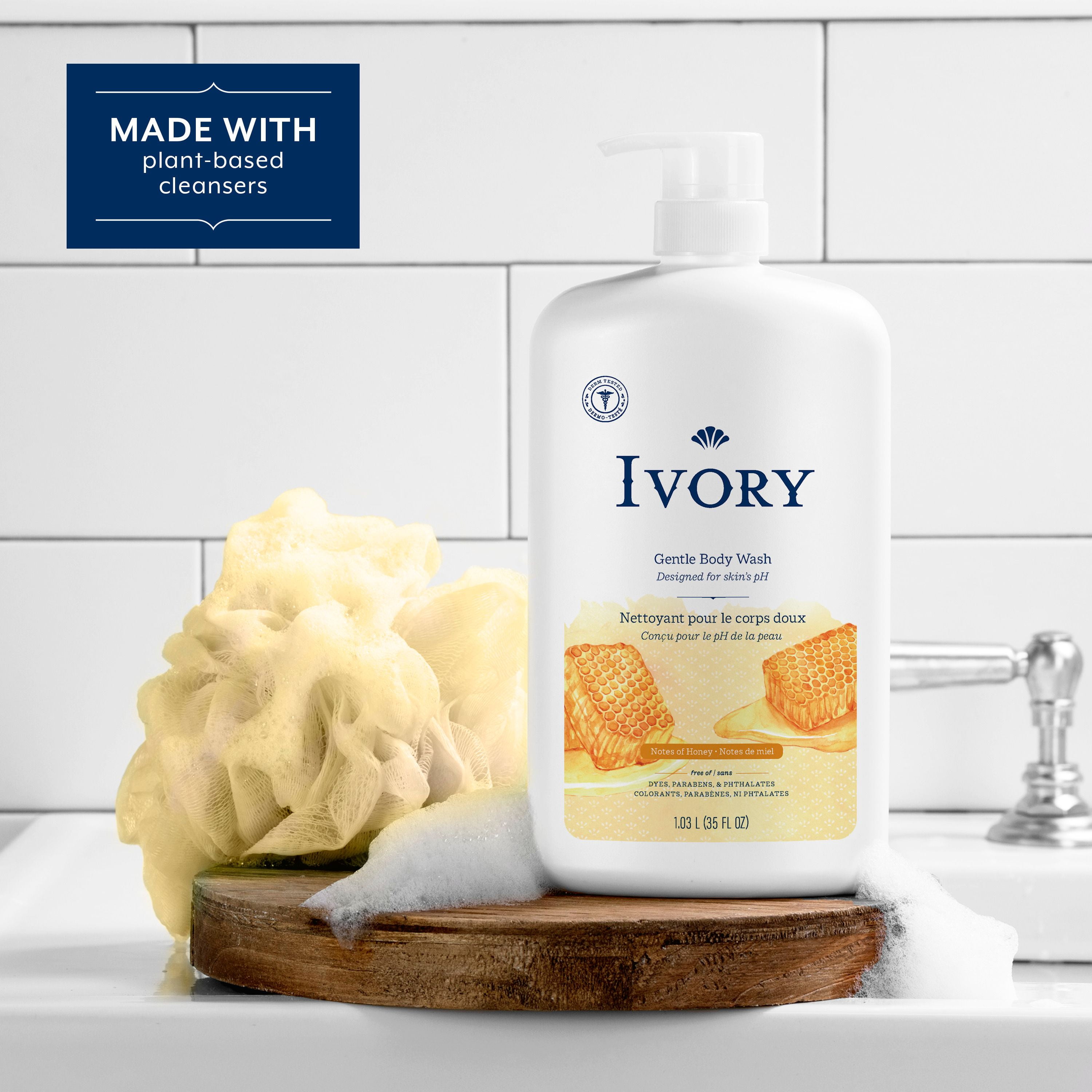 Ivory Nettoyant pour le Corps Doux & Délicat, Parfum Lait & Miel