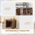 thumbnail image 4 of HOMCOM Table Pliable, Table à Manger Extensible Pouvant Accueillir jusqu'à 6 Personnes, 4 of 10