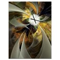 thumbnail image 1 of DesignArt Horloge Murale Grande Fleur Fractale Dorée Symétrique, 1 of 2