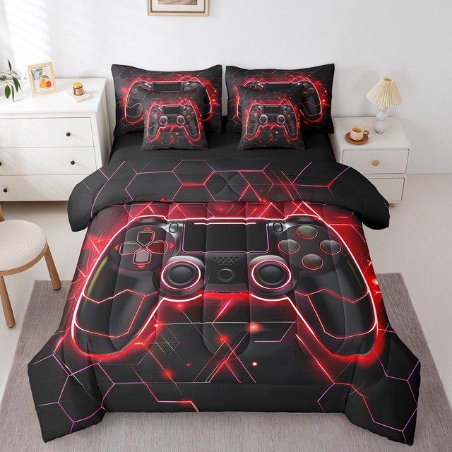 YST Neon Honeycomb Comforter Set, 7 Pieces, 90 Grams Chemical Fiber, Full Size (2 Count)