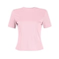 thumbnail image 4 of Timegard Ribbed Tops for Women Slim Comfy Crewneck Short Sleeve Tee Shirts Cropped Casual Going out Tops, 4 of 5