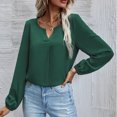 thumbnail image 2 of XZNGL Womens Long Sleeve Tops and Blouses Womens Satin Socket V-Neck Solid-Color Commute Long Sleeve Blouses Shirt Tops Womens Tops and Blouses Womens Blouses Long Sleeve, 2 of 8