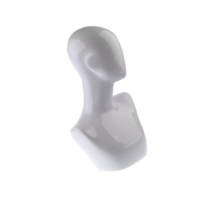 Langgg Female Mannequin Manikin Head Display Headphone Display Head Display Head Female Mannequin Shoulder Model Head Plastic for Wigs Glasses Hats Display