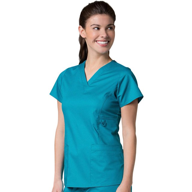 EON Women's COOLMAX V-Neck Solid Scrub Top