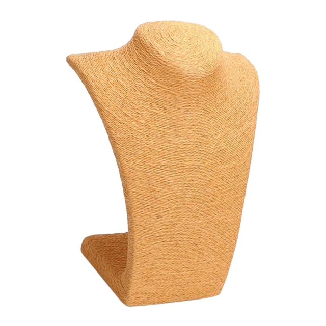 Necklace Pendant Display Bust Jewellry Display Stand Linen, 3 Sizes/6 Color to Yellow M