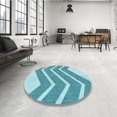 thumbnail image 4 of Ahgly Company Tapis de Zone Carrés d'Intérieur Lavables à la Machine, Transitionnels, Bleu Tron, 4 Pieds Carré, 4 of 7