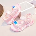 thumbnail image 3 of FhsagQ Sandals for Kids Sandals with Adjustable Strap and Sole for Tween Girls Lightweight Beach Footwear for All Day Comfort and Easy Fit PinkSize 34, 3 of 8