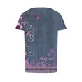 thumbnail image 4 of Pisexur Hauts de Printemps pour Femmes 2025, Hauts pour Dames, Hauts Grande Taille pour Femmes, Hauts de Sortie pour Femmes, T-shirt Décontracté à Manches Courtes Col Rond Imprimé Mode pour Femmes Violet,G, 4 of 6
