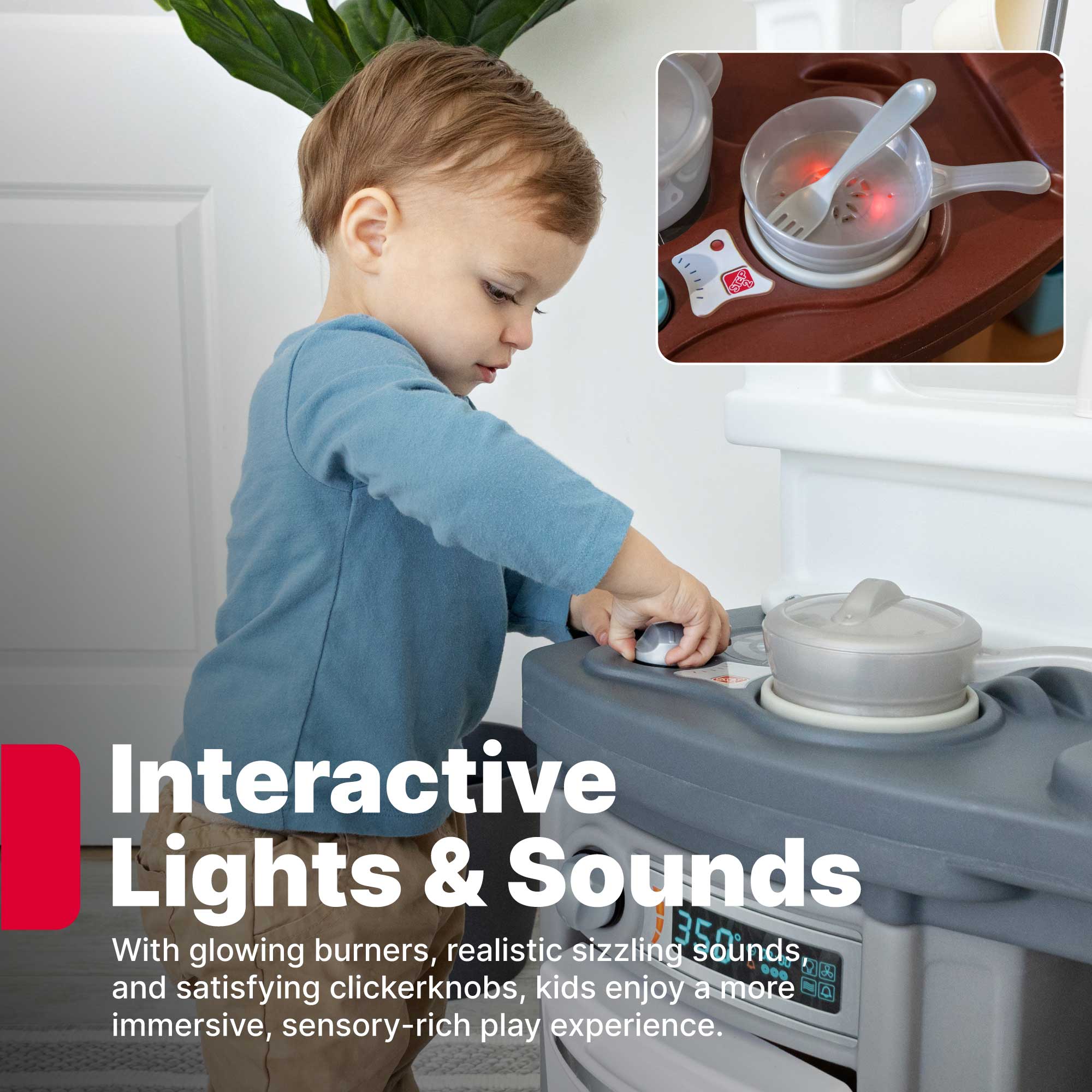 Step2 Fun with Friends – Cuisine pour tout-petits (Gris) – Inclut des accessoires – Pour les enfants de 2 ans et plus