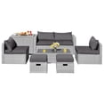 thumbnail image 2 of Costway Ensemble de Mobilier de Terrasse en Rotin 8 Pcs Housse de Rangement Imperméable Coussin Gris, 2 of 10