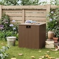 thumbnail image 1 of EDTara Joanakaren Coffre de Terrasse Extérieur, Banc de Rangement Étanche de 28 Gallons avec Siège, Résistant aux Uv, Verrouillable, Capacité Robuste de 480 Lb, Design en Osier Brun pour l'Organisation du Patio et du Jardin, 1 of 8
