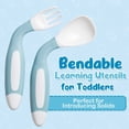thumbnail image 4 of MVRLSH Dinnerware 2Pcs/Set Children Tableware Bendable Design Portable Utensils Toddler Feeding Auxiliary Spoon Fork For Toddler, 4 of 7