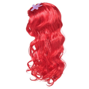 Perruque Sirène Princesse Ariel Tressée Costume d'Halloween Accessoires de Cosplay pour Enfants Filles