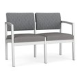 thumbnail image 1 of Lenox Steel Reception Waiting Room Loveseat / Silver Steel / Gray / Gray, 1 of 5