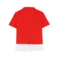 thumbnail image 3 of MeetoTime Kids Short Sleeve Tops Summer Casual Round Neck Gradient Color Lace Layered T-Shirt Tee for Girls, 3 of 4