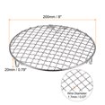 thumbnail image 2 of Unique Bargains Grille de Cuisson Ronde, Grille de Barbecue en Fil Croisé en Acier Inoxydable de 8 Pouces avec Pieds, 2 of 5