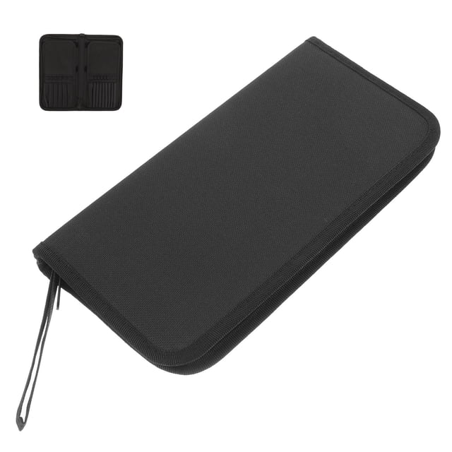 unbranded 1Set Portable Makeup Brush Zippered Pouch for Traveling Makeup Artists