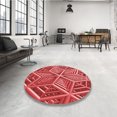 thumbnail image 4 of Ahgly Company Tapis d'Intérieur Lavables à la Machine, Carrés, Transitionnels, Rouges, 5 Pieds Carrés, 4 of 7