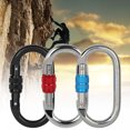 thumbnail image 5 of 25KN Professional Climbing Carabiner Screw Locking Gate Carabiner Heavy Duty O-shape Steel Climbing Buckle Lightweight Hammock Locking Clip for Climbing Rappelling Canyoning Hammock Climbing, 5 of 5