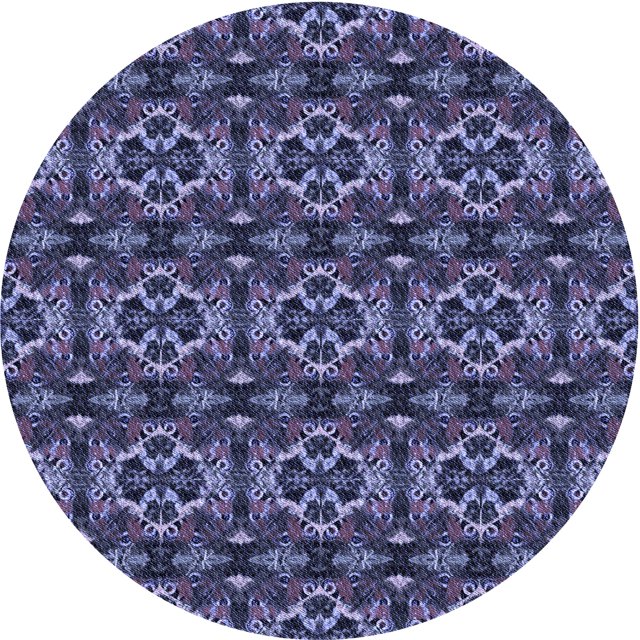 Ahgly Company Machine Washable Indoor Round Transitional Periwinkle Purple Area Rugs, 5' Round