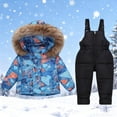 thumbnail image 2 of Children Overalls Down Jacket 2 Piece Set for Winter Outerwear Ski Suit, 2 of 6