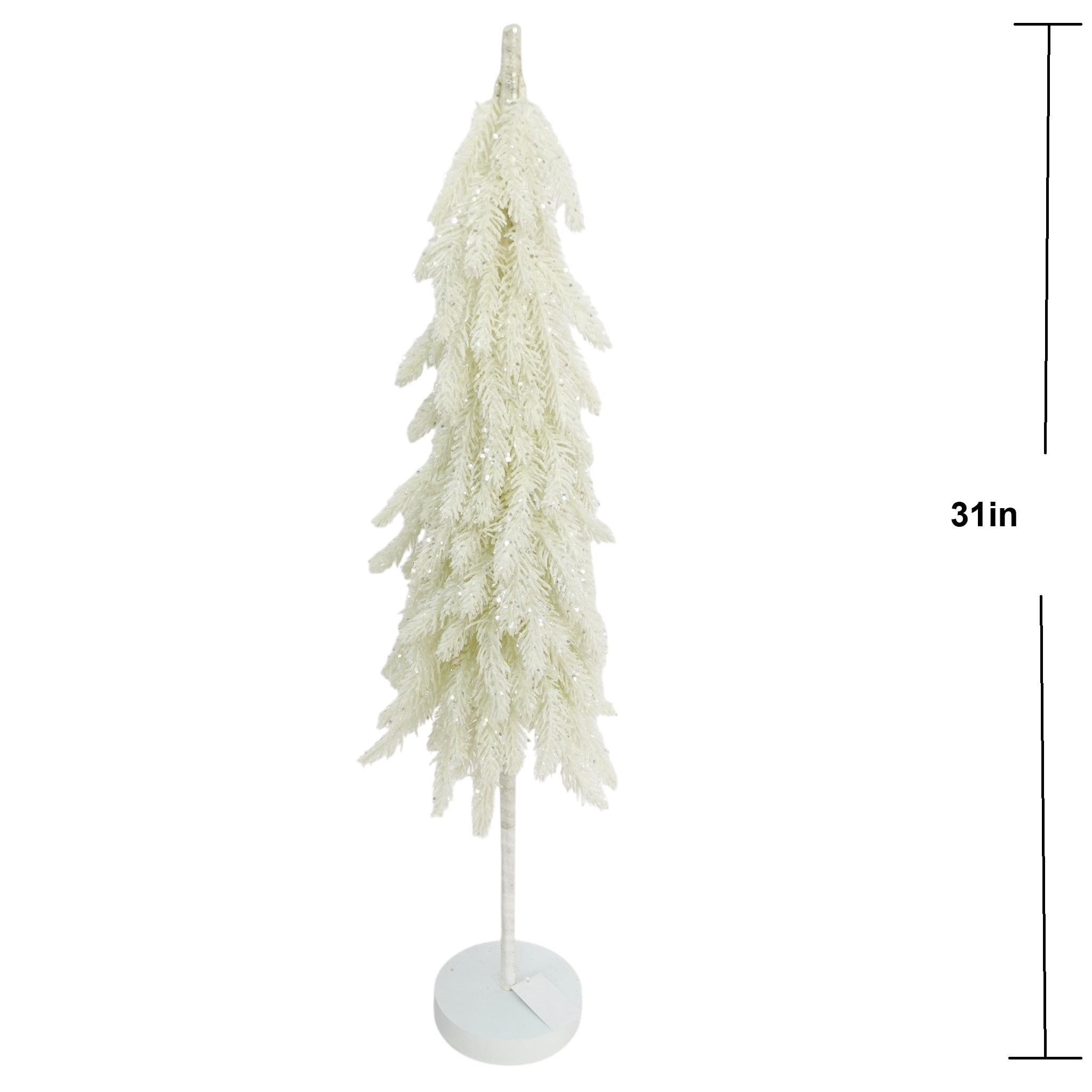 Holiday Time 31Inch Glitter White Pine Tree Décor