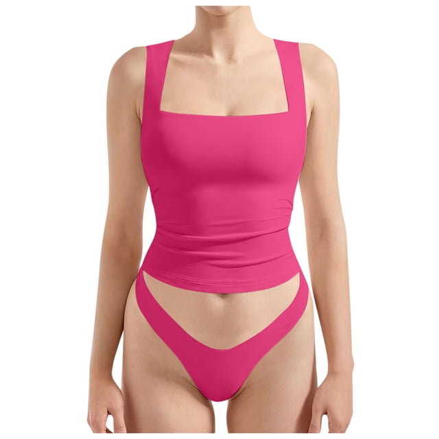 Lixiuxyad Basic Tank Tops Women Sexy Square Neck Tank Top Summer Going Out Basic Shirt