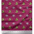thumbnail image 1 of Soimoi Poly Crepe Fabric Geometric Shapes,Crocodile & Rhinoceros Kids Print Fabric by The Yard 42 Inch Wide, 1 of 3