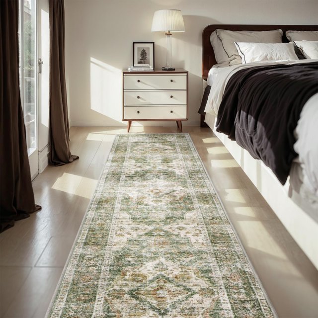 -Runner Rug X Rugs for Living Room- Machine Washable Rug-Soft Living Room Rug-Vintage Non Slip Carpet-Rugs for Bedrooms Dining Office