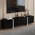 thumbnail image 4 of Homy Casa TV Stand with Black Gloss Fronts, LED Strip, Drawers & Cabinets, 4 of 12
