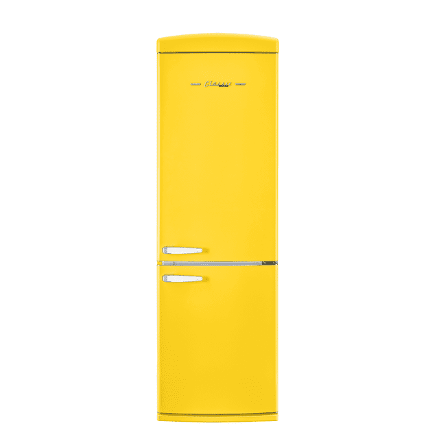 Classic Retro 24 In 12 Cu.ft. Bottom Mount Refrigerator Auto Defrost, Energy Star Certified, Counter Depth with Manual Ice maker