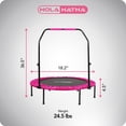 thumbnail image 2 of HolaHatha Trampoline D\'entraînement Physique Mini Pliant de 48 Pouces, avec Poignée Réglable, Rose, 2 of 5