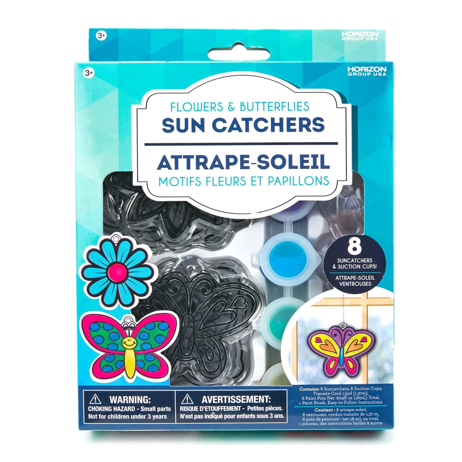 Trousse attrape-soleil d’assortiment de fleurs et de papillons