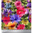 thumbnail image 3 of oneOone Cotton Poplin Fabric Chevron|Leaves & Floral Panel Print Fabric BTY 56 Inch Wide, 3 of 3