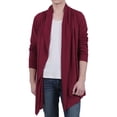 thumbnail image 1 of INSPIRE CHIC Men's Sweaters Shawl Collar Pockets High-Low Hem Long Cardigan 42 Red, 1 of 7