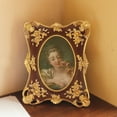 thumbnail image 2 of simhoa Antique Photo Frame Display Picture Frame Desktop with Glass Front Vintage 21.5x19cm Hole Oval, 2 of 8