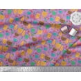 thumbnail image 3 of Soimoi Poly Georgette Fabric Straw,Glass & Coconut Drink Summer Designs Decor Fabric Printed Yard 42 Inch Wide, 3 of 3