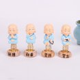 thumbnail image 3 of Coofit 4PCS Car Ornament Resin Cute Little Monk Figurine Desktop Decoration, 3 of 10