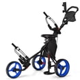thumbnail image 1 of Goplus Chariot de Golf Pliant à 3 Roues avec Siège, Tableau d'Affichage, Poignée Ajustable, Bleu, 1 of 10