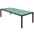 thumbnail image 3 of vidaXL 11 Piece Outdoor Dining Set with Cushions Poly Rattan Brown, 3 of 4