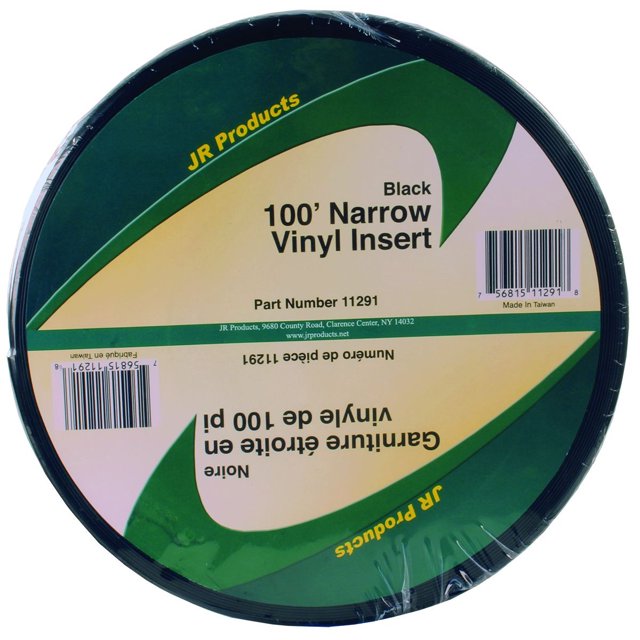 JR Trim Molding Insert 11291 Use To Protect RV Coach From Water Damage; 3/4 Inch Width X 100 Foot Length; Vinyl; Black