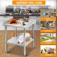 thumbnail image 2 of GloryStar Table de Travail Commerciale en Acier Inoxydable Certifiée NSF, Pieds Réglables en Hauteur, Capacité de 400 Lbs, Bordure de 2 Pouces, 2 of 7