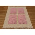 thumbnail image 1 of Casavani Handmade Red Geometric Cotton Dhurrie Dining and Living Room Rug Floor Area Rug 8x10 feet, 1 of 1