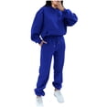 thumbnail image 2 of Ensemble de Deux Pièces pour Femmes 2023 Mode Poche Col Rond Décontracté Manches Longues Chandail en Molleton + Pantalon Ensemble de Sport pour Femmes en Solde, 2 of 7