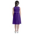 thumbnail image 2 of YONGHS Robe en Mousseline à Fleurs et Dentelle pour Grandes Filles, Formelle, Banquet, Concours, Mariage, Fête, Robe de Bal, Violet, 8, 2 of 7