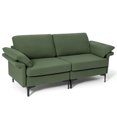 thumbnail image 1 of Costway Causeuse Moderne en Tissu Canapé 2 Places pour Petit Espace avec Pattes en Métal Vert Armée, 1 of 10