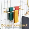 thumbnail image 4 of KOKOSIRI 24-Inch Towel Bars Double Bath Towel Rails Bathroom Holder Racks for Cabinet Kitchen Brushed Gold Stainless Steel B5009BG-L24, 4 of 7