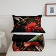 thumbnail image 3 of YST Bird Comforter Set Sparrow Bedding Floral Decor Red Flowers Bedding Comforter Sets Full with 2 Pillowcases, 3 of 6