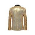 thumbnail image 2 of Gupgi Men Shiny Sequins Blazer One Button Tuxedo Jacket Party Wedding Banquet Prom Coat, 2 of 4
