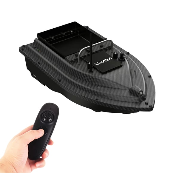 Lixada Lixada Bateau Sans Fil avec Libération d'Appâts (Sans GPS) avec Sac de Transport - Batterie 5200mAh pour Pêche Facile, Capacité d'Appât 4.4lb, Télécommande, Veilleuses, Design Durable en ABS